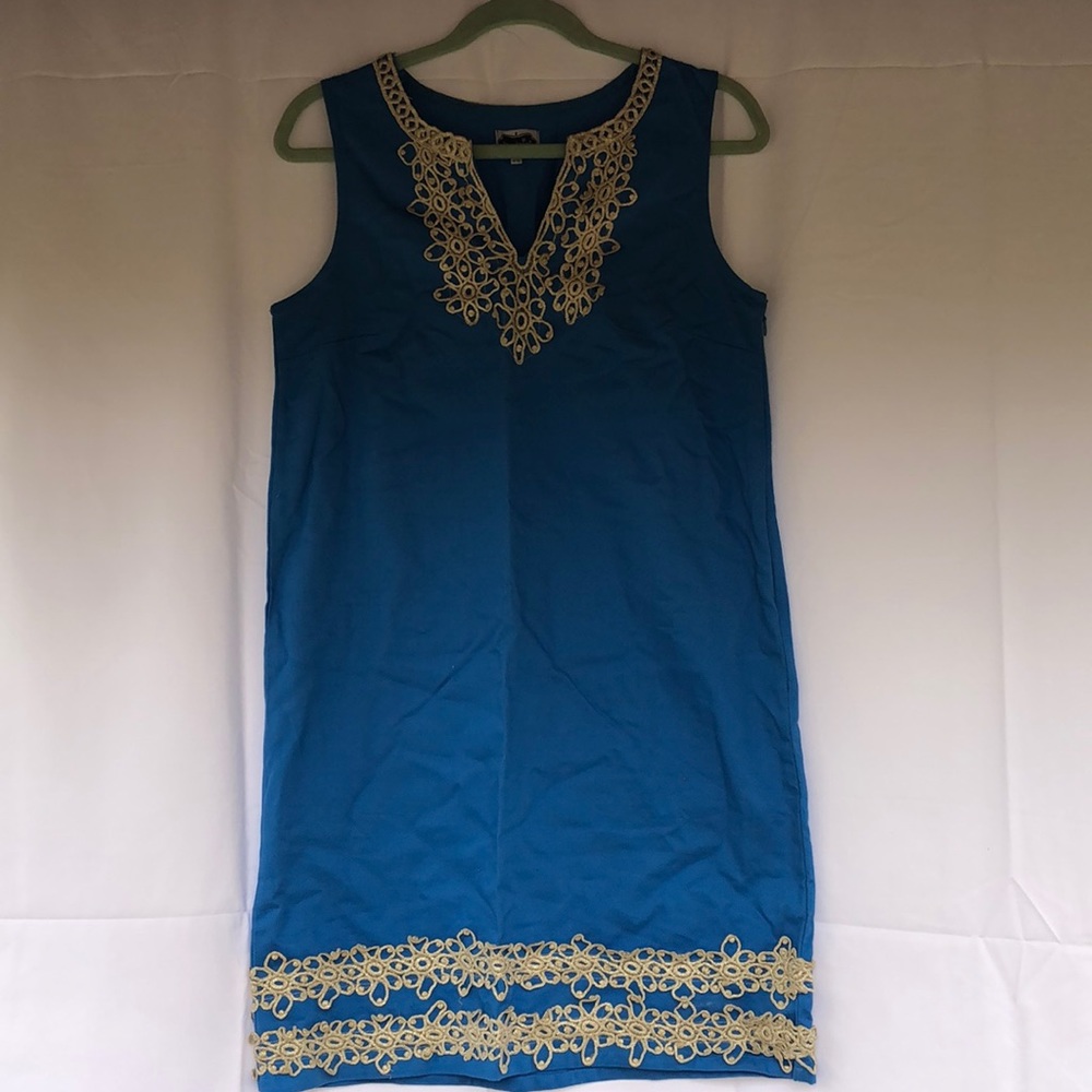 Royal Blue with Gold Accent canvas material Dress